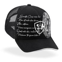 Boné Country Masculino Feminino Preto Medalha de São Bento Modelo Trucker Telinha Lançamento