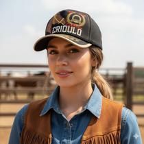 Boné Country Preto Agro Brabus Bordado Cavalo