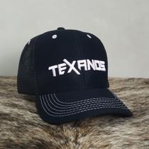 Boné Country Telinha Aba Curva Texanos Texas Agro Preto Rosa