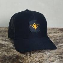 Boné Country Telinha Aba Torta Texanos Farm Preto Laranja Boné Country Telinha Aba Torta Texanos Farm Preto Laranja