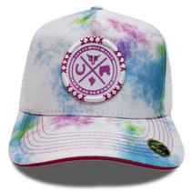 Boné Country Trucker Aba Curva Branco Colorido Life Style Duagro