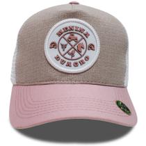 Boné Country Trucker Aba Curva Branco Rosa Menina Duagro Boné Country Trucker Aba Curva Branco Rosa Menina Duagro