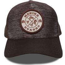 Boné Country Trucker Aba Curva Marrom Brilhante Duagro