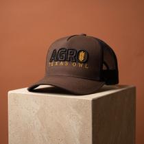 Boné Country Trucker Bordado Agro Texas Owl Premium Aba Curva Telinha Respirável Várias Cores