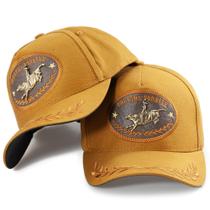 Boné Cowboy Country Aplique De Cavalo Cavalgada Aba Bordado Fitão