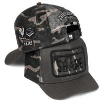 Boné Cowboy Trucker Aba Curva Telinha Camuflada Ajustável Sharecropper