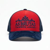 Bone Cowntry Infantil Azul Vermelho Telinha Ajustável Adulto Made In Roça Modelo:As Brutas Também Amam