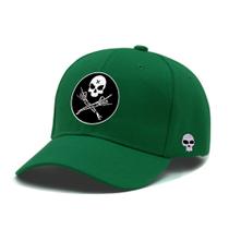 Boné de Baseball com Estampa de Caveira, Chapéu Redonda -