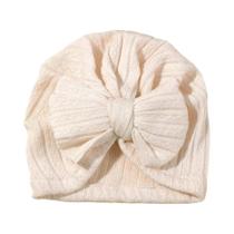 Boné De Bebê Tricotado Com Laço Fofo Para Meninas, Cor Sólida, Macio, Para Outono, Inverno E