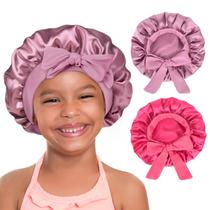 Boné de bebê YANIBEST Silk Satin para crianças, boné de dormir x2