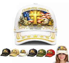 Boné de beisebol 250º aniversário 1776-2026 com estampa patriótica Boné de beisebol 250º aniversário 1776-2026 com estampa patriótica