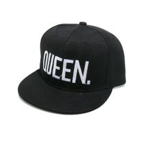 Boné de beisebol acrílico de aba plana, chapéu liso QUEEN Embroidery