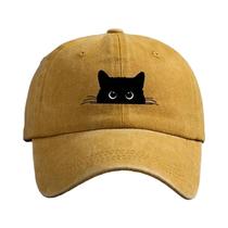 Boné De Beisebol Ajustável Unissex Com Estampa De Gato, Casual, Para Viagem Ao Ar Livre, Proteção