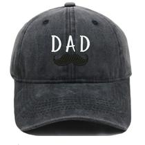 Boné de beisebol, algodão lavado, chapéus lisos, DAD Mustache Embroid