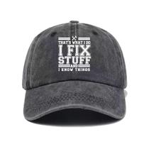Boné de beisebol, algodão lavado, chapéus lisos I FIX STUFF Print