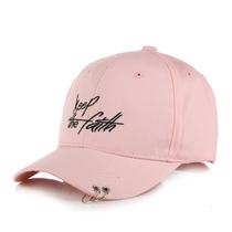 Boné de beisebol Anime, chapéu Keep the Faith Pink para homens