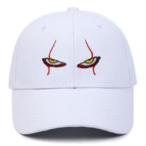 Boné de beisebol Anime Hat Pennywises Eyes White para homens