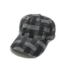 Boné de beisebol, boné de caminhoneiro de algodão lavado com xadrez envelhecido Boné de beisebol, boné de caminhoneiro de algodão lavado com xadrez envelhecido