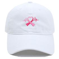 Boné de beisebol bordado com fita rosa e algodão 100g