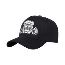 Boné de Beisebol Bordado com Halteres Bulldog - Ajustável, Unissex, para Primavera/Outono
