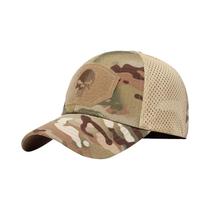 Boné de Beisebol Bordado de Caveira - Ajustável, Unissex e Respirável - Protetor Solar