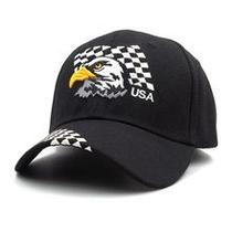 Boné de beisebol bordado em poliéster com águia com tamanho ajustável Boné de beisebol bordado em poliéster com águia com tamanho ajustável