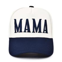 Boné de beisebol bordado KIDHABE Mama, boné de beisebol azul Boné de beisebol bordado KIDHABE Mama, boné de beisebol azul