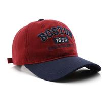 Boné de beisebol Boston Cap Unissex, chapéu de sol vermelho, azul marinho