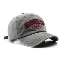 Boné de beisebol Brooklyn Cap Washed Vintage Sun Hat Grey