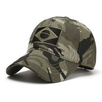 Boné de Beisebol Camuflado Militar para Homens, Boné Bordado com Bandeira do Brasil -