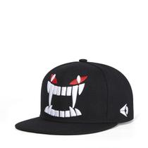 Boné de beisebol, chapéu de anime, dentes grandes, poliéster unissex