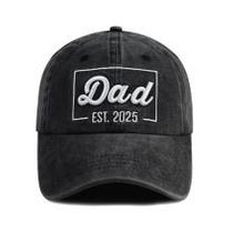Boné de beisebol, chapéu liso de algodão com bordado Dad EST. 2