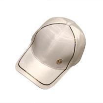 Boné de beisebol, chapéu liso de cetim com emblema metálico M”