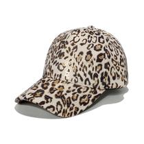 Boné de beisebol, chapéu liso de poliéster com estampa de leopardo em folha dourada