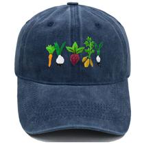 Boné de beisebol, chapéu liso lavado em algodão com bordado de vegetais Boné de beisebol, chapéu liso lavado em algodão com bordado de vegetais