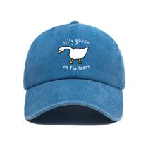 Boné de beisebol, chapéu liso lavado em algodão, Silly Goose Embroidery