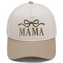 Boné de beisebol, chapéus lisos de algodão com bordado MAMA Bow