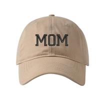 Boné de beisebol, chapéus lisos de algodão lavado com bordado MOM