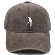 Boné de beisebol, chapéus lisos lavados em algodão, bordado de golfe