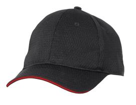 Boné de beisebol Chef Works Cool Vent preto vermelho tamanho único