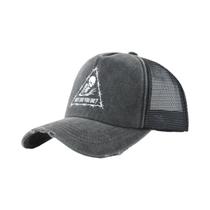 Boné De Beisebol Com Estampa De Caveira Em Denim Lavado Para Mulheres E Homens, Respirável, Estilo Boné De Beisebol Com Estampa De Caveira Em Denim Lavado Para Mulheres E Homens, Respirável, Estilo