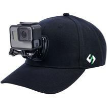 Boné de beisebol compatível com Smatree G*pro/DJI OSMO Action Black