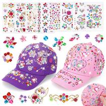 Boné de beisebol Craft Kit LITTLEFUN DIY Gem com adesivos de unicórnio