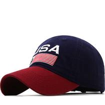 Boné de beisebol de algodão bicolor com letra bordada dos EUA