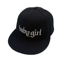 Boné de beisebol de algodão bordado Babygirl Flat Brim para adulto