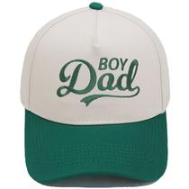 Boné de beisebol de algodão BOY DAD com design bordado verde-bege