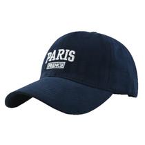 Boné de beisebol de algodão com acabamento escovado com letra de Paris bordada