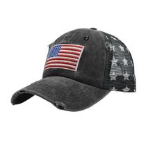 Boné de beisebol de algodão com bandeira envelhecida bordado unissex Boné de beisebol de algodão com bandeira envelhecida bordado unissex