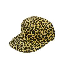 Boné de beisebol de algodão com estampa de leopardo e aba plana 56-60 cm Boné de beisebol de algodão com estampa de leopardo e aba plana 56-60 cm