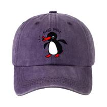 Boné De Beisebol De Algodão Com Proteção Solar E Aba Curva Estilo Desenho Animado Pinguim Para